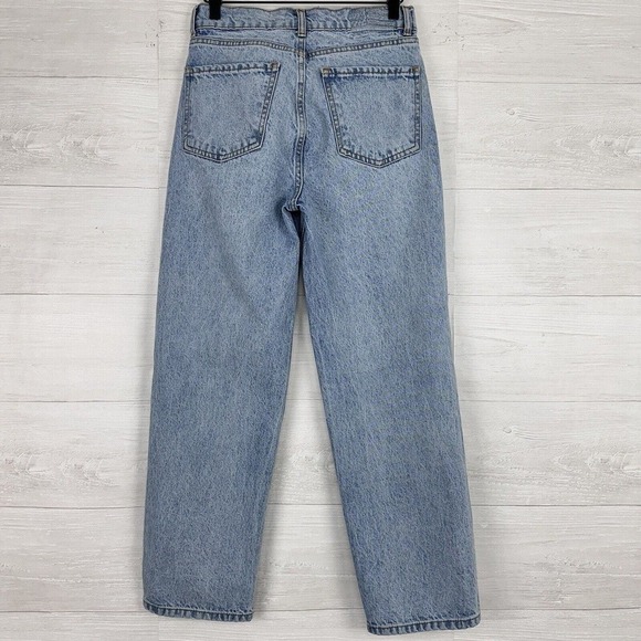 Revice Denim Crossover Waistband Loose Leg High Rise Jeans Sz 27 Blue Light Wash - Picture 7 of 16